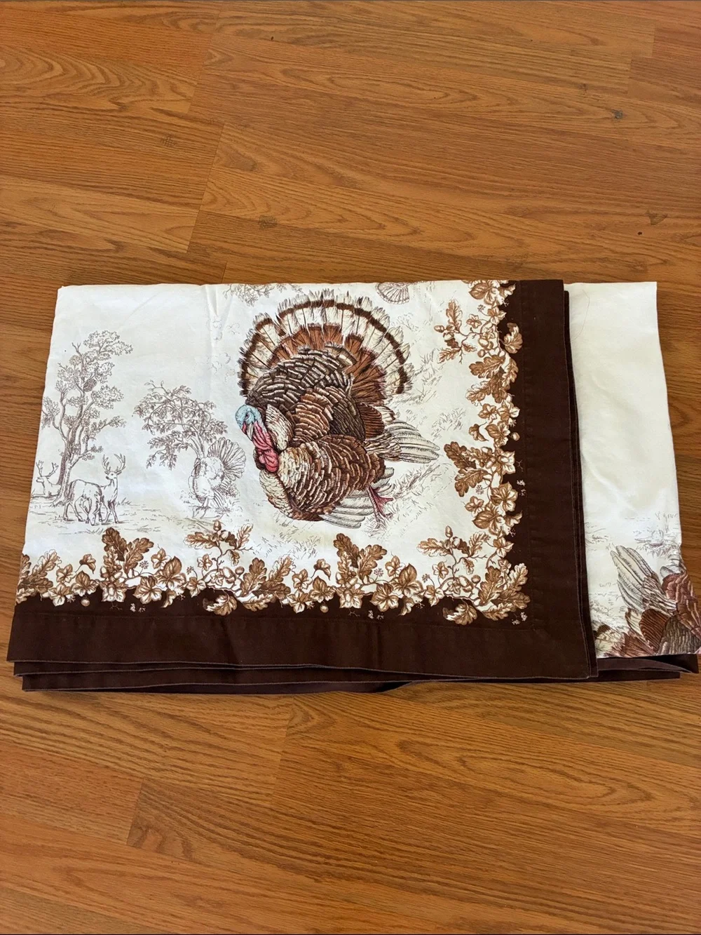 Williams Sonoma Plymouth Turkey Tablecloth 70